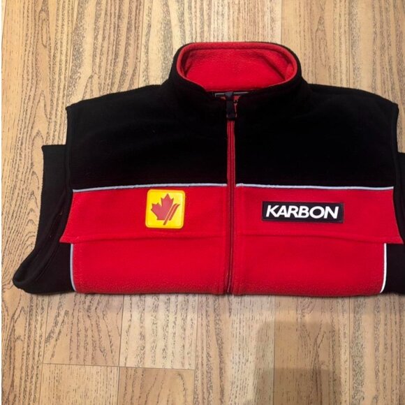 Rare Karbon Canadian Alpine Ski Team Official Issue Fleece Vest Mens M - Picture 2 of 4